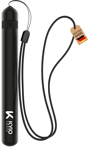 KYIO Smoke Joint Hülle Alu mit Band - Geruchs & Wasserdicht - Portable Joint Case - King Size (Schwarz)