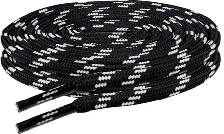 Endoto Runde Stiefel Schnürsenkel für Meindl Arbeit Wandern Jagd Schuhe, Ersatz Boot Laces Schuhbänder shoelaces für Damen & Herren(Schwarz&Weiß, 75 Zoll)