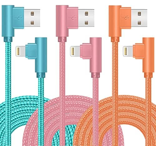 iPhone Ladekabel Lightning Kabel 3Pack 1.8M MFi zertifiziertes 90 Grad Nylon geflochtenes schnelles USB for Apple iPhone 14 12 11 Pro Max mini XS Max XR X 8 7 Plus 6 6s Plus 5S