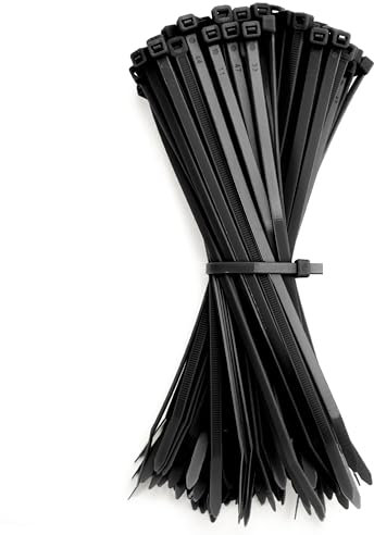 GUNGY Attache Cable Noir 200 x 4,8mm Collier de Serrage Plastique Serre Câbles Électriques pour Cable Management Jardinage 100 Pièces