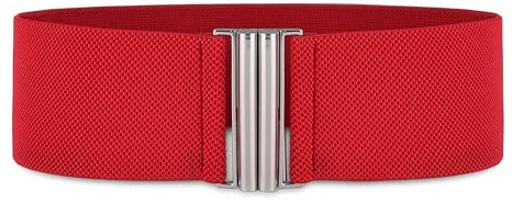 BlackButterfly Cintura Elastica Donna Doppia Barretta | Chiusura a Incastro Argentata, Tutta in Tessuto Stretch, Ideale per Divise, Linea Minimal, Taglie S-XXL