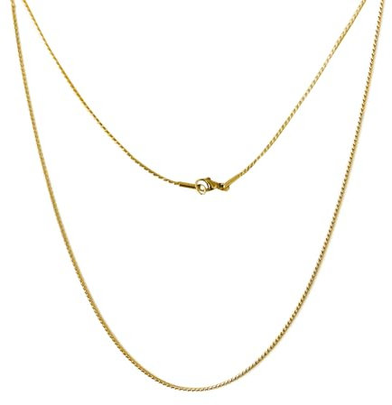 Herren Damen Panzerkette Halskette, 1/1,2/1,5mm breit Edelstahl Vergoldet Kubanische Kette Goldkette Silberkette Hip-Hop Kette Halskette Länge 45-60cm (Gold-1mm, 60)