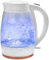 Diamond Glass Kettle 3000W Fast Boil 1.7 Litres Illuminated LED Overheat Protection Washable Limescale Accents Water Measurement 360° Rotation Base- White & Rose Gold
