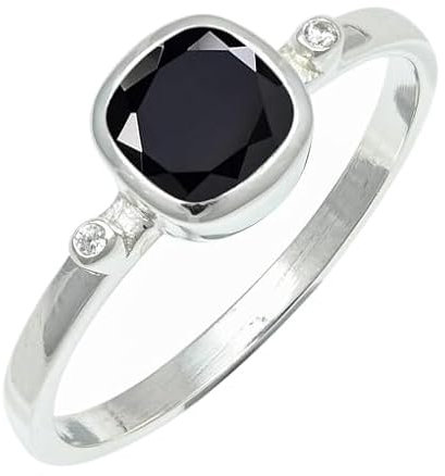 Schwarzer Onyx Edelstein Band Ring 925 Sterling Silber Ring Männer & Frauen Band Ring Alle Größen Band Ring Handgefertigt TSR1245AE_2 (48 (15.3))