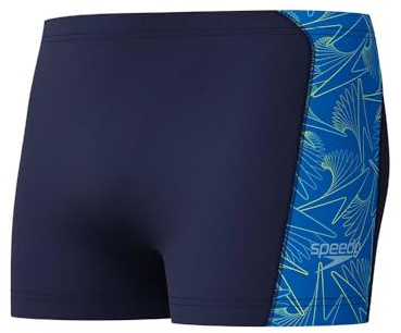 Speedo Men's Hyperboom Panel Aquashort | Swim Training | Fitness | Chlorine Resistant Swimwear, Blue, 36