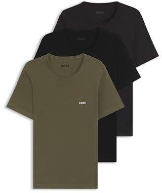 BOSS Herren TShirtRN 3P Classic Dreierpack T-Shirts aus Baumwolle mit Logo-Stickerei