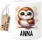 Tassenliebling® Eulen Tasse personalisiert – Kindertasse mit Namen – Tiere Geschenke – Tasse mit Namen Kind – Personalisierte Geschenke Kinder – Kinderbecher aus Keramik 330ml