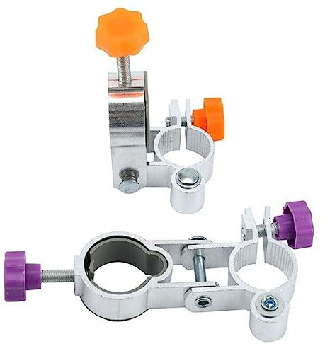 Niceminiwall Verstellbare Schirmhalterung, Aluminiumlegierung, Sonnenschirm-Clip-Ständer für Gartenstuhl, Terrasse, Balkon, Deck, Strandkorb, Kinderwagen, 25 mm Durchmesser, 2 Stück