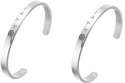 NIYANGLE 2 Pezzi Bracciale in con Incisione Soffione Design Aperto Leggero e Resistente per Feste e Speciali