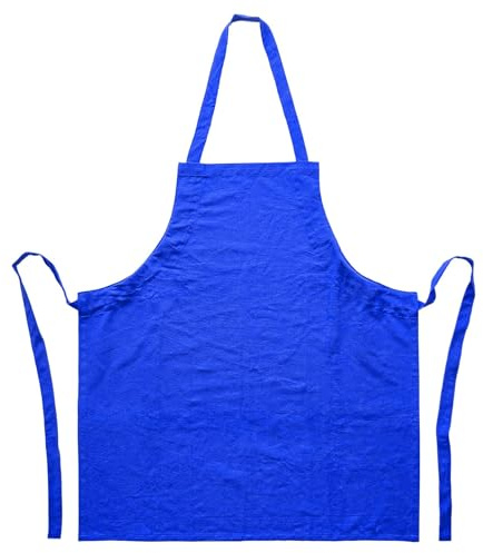 Nicola Spring Cotton Kitchen Bib Apron with Waist Ties - One Size - Adult Cooking BBQ Catering Baking Cleaning School Chef Home Work Aprons for Men, Women