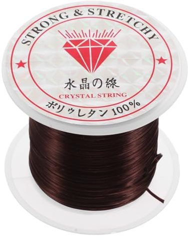 Vaguelly Brown Elastic Thread Cord for Hair Extensions Stretchy Crystal String for Seamless DIY Braiding and Jewelry Making Beading Cord for Craft Projects
