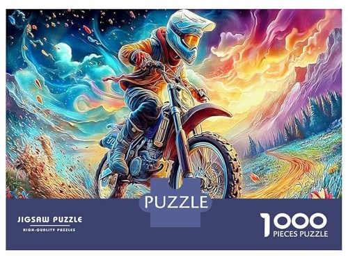 Offroad Motorrad Fantasie 1000 Stück DIY Puzzle Offroad Motorradfahrer Logik-Skill-Puzzle Für Partypuzzle-Spiel, Puzzle-Liebhaber 38x26cm/1000pcs