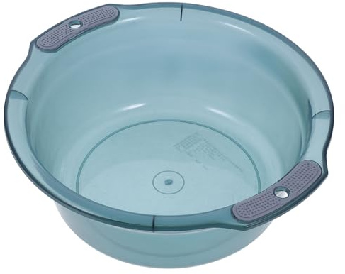 INOOMP Bassine de Lavage Multifonctionnelle en Plastique Translucide Bleu Moyen, Bac Shampooing Portable et Bassin de Nettoyage du Visage, Lavabo Cuisine et Lessive, Usage Quotidien