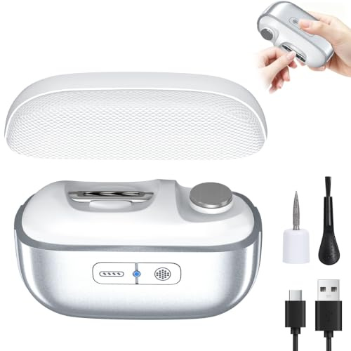 2026 4 en 1 Coupe-Ongles Électrique, Lime à Ongles Électrique | avec Éclairage LED et Polisseur, 2 Vitesses Réglables, Batterie 500mAh Charge Type-C, pour Enfants Adultes Seniors