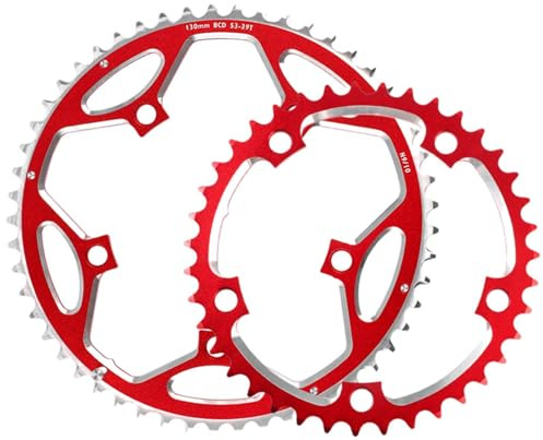 QUILSTM Platos para Bicicleta de Carretera de 39 y 53 Dientes, mecanizados por CNC en aleación, para Bicicletas de Velocidad. Platos de 110 mm, 11