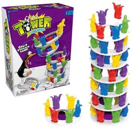 Msioytog Penguins Tower Tumbles Balance Play Set Divertissant Jeu de société Parties Excentrique Pingouins Destruction Jouet pour Balance Game Tower Toy