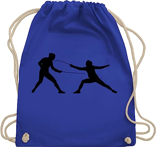 Shirtracer Turnbeutel Rucksack - Fechten - Unisize - Royalblau - kinderturnbeutel kampfsport fecht stoffrucksack sport fechter juterucksäcke 25. geburtstag fencing stoffbeutel rucksackbeutel beutel