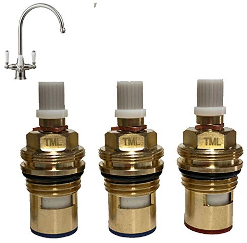 Franke Triflow Corinthian - Cartucce di ricambio per valvole di rubinetto, 3 pezzi (caldo/freddo/filtro)