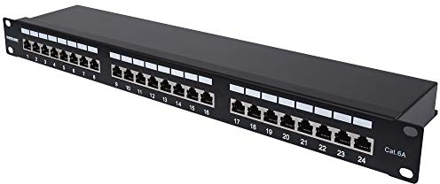 Intellinet Cat6a Shielded 24-Port 1U Patch Panel, Black