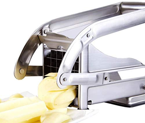 Culinary Objects Potato Chipper and French Fry Cutter Includes Two Stainless Steel Sharp Blades and Secure Suction Base