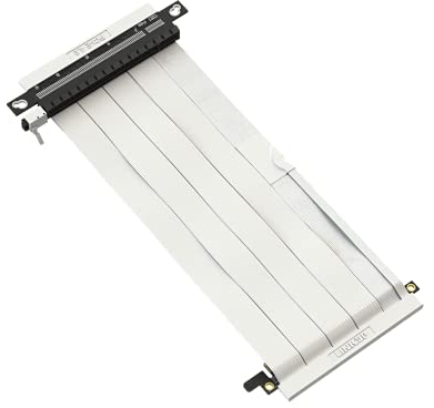 LINKUP - Ultra PCIe 4.0 X16 Riser Cable [RTX4090 RX6950XT x570 B550 Z690 Tested] Shielded High-Speed Vertical Mount Gaming PCI Express Gen4 | Dual Reverse Connectors (21cm) Designed for ITX | White