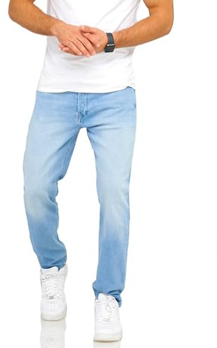 JACK & JONES Herren Jeans Mike ARIS Comfort Fit Denim Herrenhose (36W / 34L, Light Blue Denim)