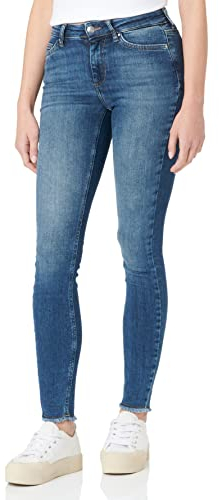 ONLY Damen Onlblush Mid Sk Ank Raw Dnm Rea194 Noos Jeans, Medium Blue Denim, S / 32L EU