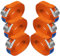 Zurrgurt Spanngurt Befestigungsgurt Klemmverschluss Befestigungsriemen orange - belastbar bis 250 kg DIN EN 12195-2, 6er Pack 2.5 cm x 4 m
