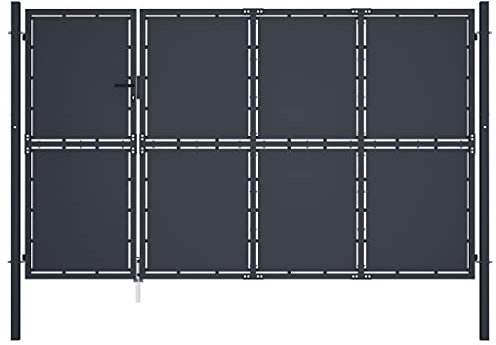 vidaXL - Gates - All Products (Above 0 Value) - Garden Gate Steel 350x200 cm Anthracite