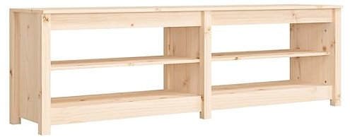 vidaXL Schuhbank, Schuhregal mit viel Stauraum, Schuhschrank für Flur Eingangsbereich, Sitzbank Schuhe Schuhablage Schuhaufbewahrung, Massivholz Kiefer
