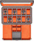 ROTHWELL 12 Slot Leather Watch Box with Valet Drawer - 12 Slot Luxury Watch Case Display Organizer, Microsuede Liner, Mens Accessories Holder, Jewelry Case, Jewelry Display Organizer (Grey/Orange)