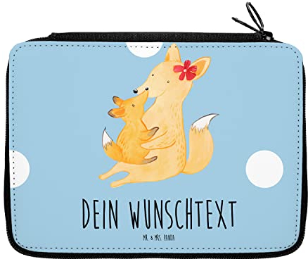 Mr. & Mrs. Panda Personalisierte Federmappe Fuchs Mama - Personalisierte Geschenke, Geschenk, Schüler, Familie, PersonalisierteS Stifte Etui, Kinder
