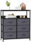 LYNCOHOME Kommode mit Schubladen aus Stoff, Sideboard Flur Schrank mit 6 Stoffschubladen und Fächern, Schubladenschrank Ordnungsmöbel für Küche Büro Bedroom