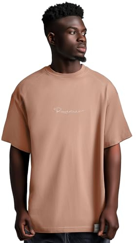 Reichstadt Herren Oversized T-Shirt Baumwolle Modern & Vielseitig | 100% Baumwolle, Rundhalsausschnitt, kurze Ärmel, Brandname & Patch am Saumende, angenehm zu tragen