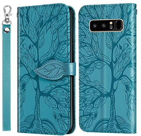 JayModCase Handyhülle für Samsung Galaxy Note 8, PU Leder Flip Kartenfach Geldbörse Magnetverschluss Standfunktion Cover, Kompatibel mit Samsung Galaxy Note 8 - Himmelblau