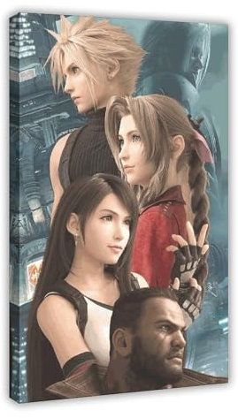 yiili Anime Final Fantasy VII Poster auf Leinwand, Schlafzimmer-Dekor, Sportlandschaft, Büro, Raumdekoration, Geschenk, Rahmen-Stil, 20 x 30 cm