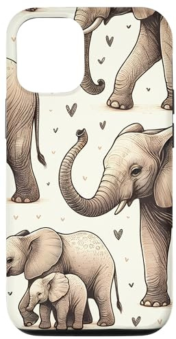 Elephants Love Pattern Beautiful Elephant Case for iPhone 12/12 Pro