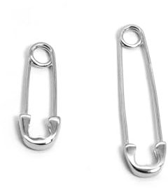 Sicherheitsnadel Ohrringe Silber 925, Kleine Sicherheitsnadel Creolen Silber, Punk Ohrringe für Frauen und Männer, Gothic Schmuck (KLEIN (1 OHRRING))