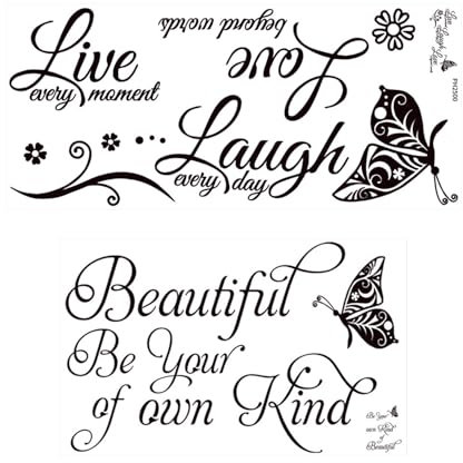 2 Englische Tapeten, Inspirierende Zitat-Aufkleber, Schmetterlings-Englische Wandaufkleber, Heimkunst-Dekoration, Abnehmbare, Wasserfeste Wandaufkleber, Geeignet Für Heim- Und Bürodekoration
