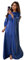 Women Satin Abaya Dress Islam Muslim Summer Batwing Sleeve Maxi Dress Kaftan Robe Ramadan Clothes Darkblue