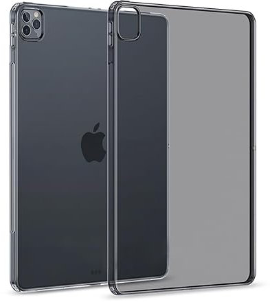 Asgens Coque Compatible avec iPad Pro 12,9'' 2022, Noir Transparente Coque en Silicone Souple Mou HousseProtection TPU pour iPad Pro 12.9 Pouces 2022 Modèle A2437 / A2764 / A2766