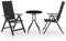 JUDYY 3-TLG. Bistro-Set, Bistrotisch Mit 2 Stühlen, Gartenset Tisch Und Stühle, Balkontisch Klein, Bistroset, Schwarz und Anthrazit