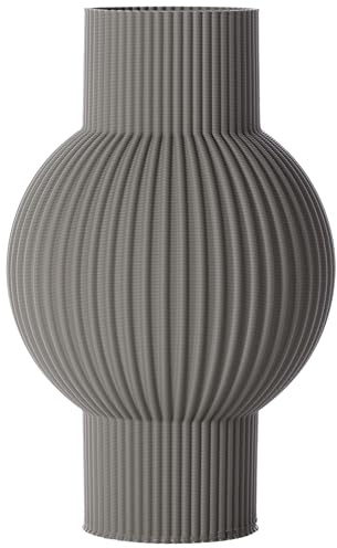 Blumenvase/Dekovase Bella M 20 cm für Schnitt-/ Trockenblumen | nachhaltig | Deko Vase Pampasgras (Hellgrau)
