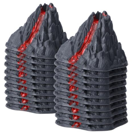 ifundom 20 Stück Vulkan Lava Spielzeug Vulkan Kuchen Topper Dinosaurier Vulkan Spielzeug Mini Vulkan Statuen Pädagogisches Vulkan Kit Künstlicher Vulkan Mini Vulkan Modelle Vulkan Figur