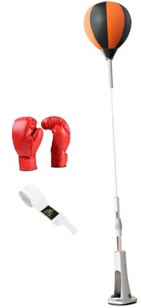 LOVIVER Box-Reaktionsball, Box-Speedball, höhenverstellbar, Saugnapfbasis mit Ständer, Boxsack für Fitness, MMA, Fürerwachsene Mithandschuhen