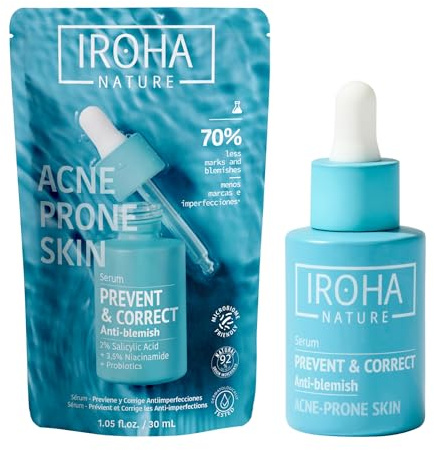 Iroha Nature - Serum against impurities with salicylic acid, 2% niacinamide, 3.5% | face serum for skin with tendency of acne | reduces pimples and removes stains | niacinamide serum with 92%
