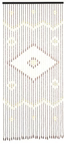 Maximex Bambusvorhang Mod. Rhombus eleganter Holzperlenvorhang aus Ahornholz und Bambus für Garten Wohnen Mehrfarbig 90x200 cm dekorativer Sichtschutz