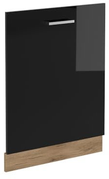 Vicco Façade de Lave-Vaisselle R-Line, Noir Haute Brillance, 60cm sans PT