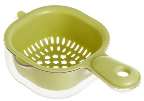 Colander Multifunctional Kitchen Drain Basket PP PP Portable Basin | 19.5 x 12 cm Double Layer Double Layer Helmet with Firm Handle, Washed Bowl for Pasta, Vegetables,