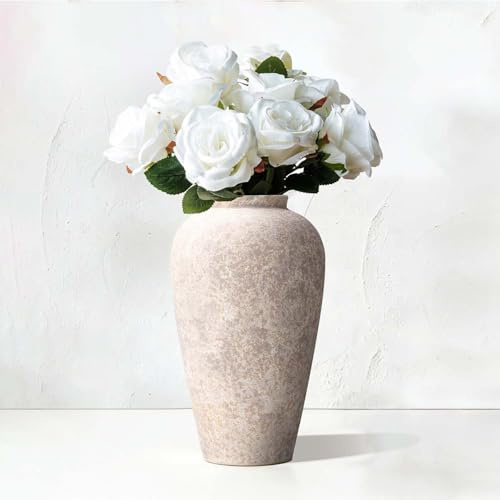 Keramikvase, Blumenvase für Heimdekoration, Pampasgras, dekorativ, Bauernhaus, Couchtisch, Bücherregal und Wohnen, Grau